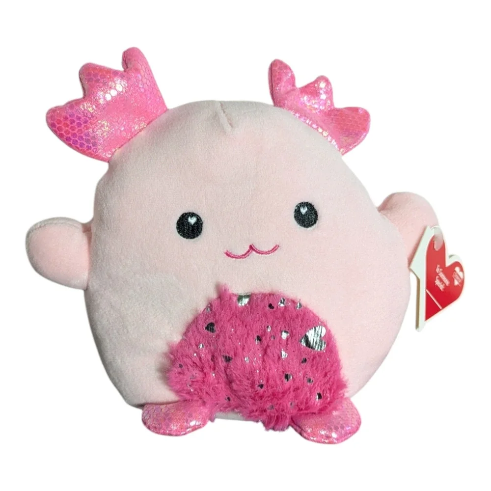 Valentine Plushie - Cute Pink Axolotl - New with Tag - Super Soft and Squishy
